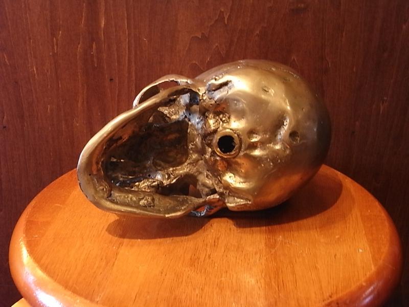イタリア製真鍮スカル、鋳物骸骨、ガイコツ置きもの、しゃれこうべ　LCM 6167（5）