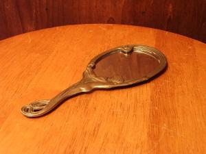 Italian brass hand mirror