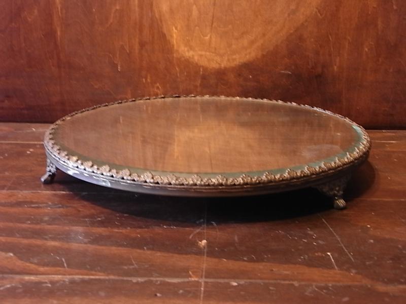 Italian brass display mirror tray