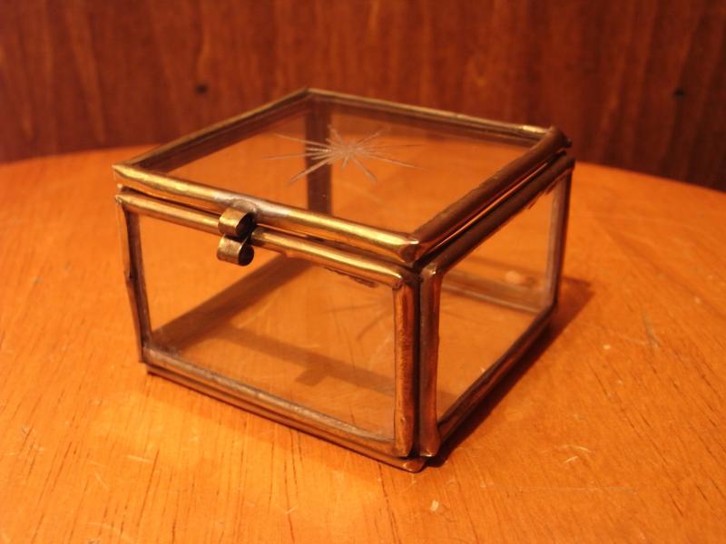 Italian brass & glass display case