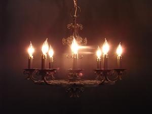 Italian black iron scroll chandelier 8灯