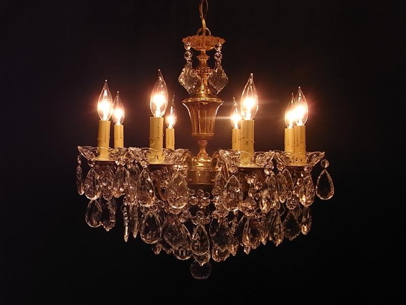フランス製真鍮シャンデリア（クリスタルガラスビーズシャンデリア）インテリア照明　LCH 1176（1）