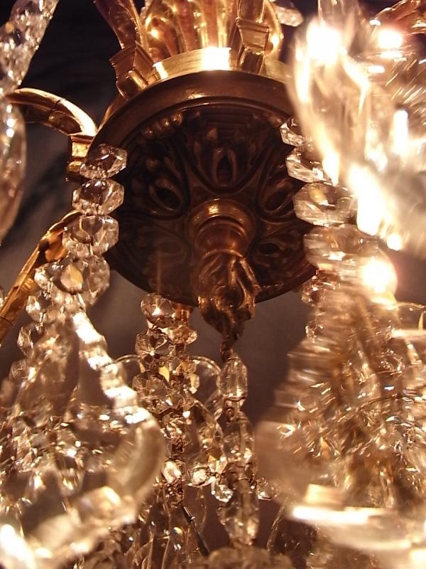 フランス製真鍮シャンデリア（クリスタルガラスビーズシャンデリア）インテリア照明　LCH 1176（4）