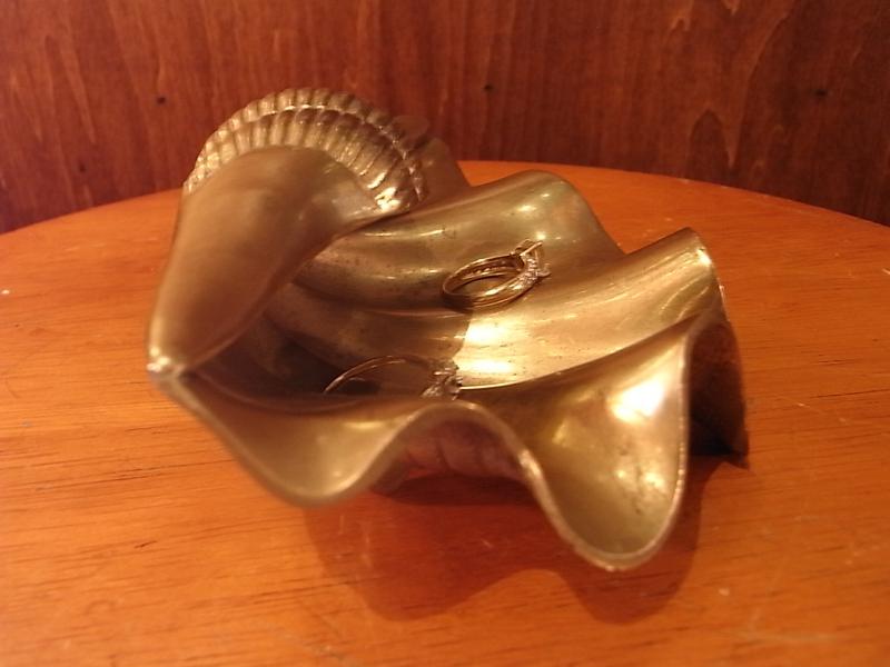真鍮貝殻トレイ、シェル真鍮トレイ、巻貝トレー、小皿、カルトン　LCM 6185（5）