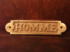 Italian brass ”HOMME” sign plate