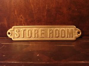 Italian brass ”STORE ROOM” sign plate