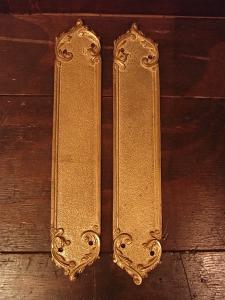 Italian brass door finger plate 2P SET（反転セット）