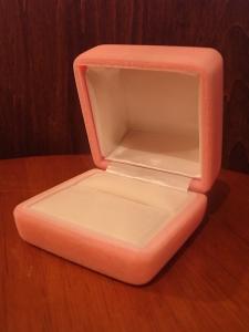 pink velvet jewelry display case