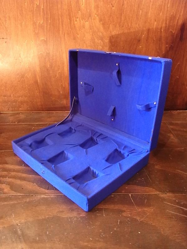 イタリア製青ファブリック宝石箱、アンティークジュエリーケース、宝石ディスプレイ、宝石ケース　BCM 0248（2）