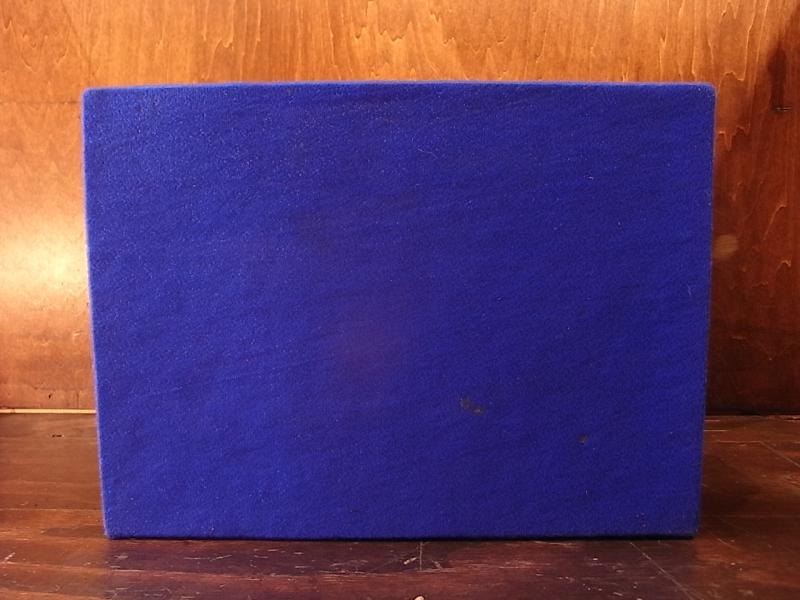 イタリア製青ファブリック宝石箱、アンティークジュエリーケース、宝石ディスプレイ、宝石ケース　BCM 0248（7）