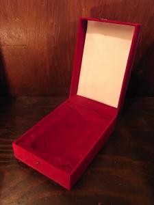 Italian red velvet jewelry display case