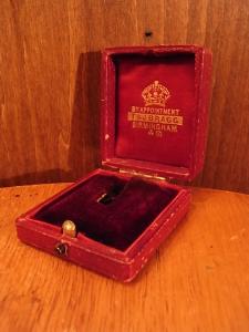 English red velvet jewelry display case
