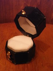 Italian black ring display case