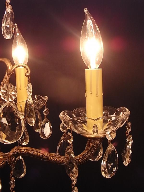 スペイン製真鍮シャンデリア（クリスタルガラスビーズシャンデリア）インテリア照明　LCH 1185（3）