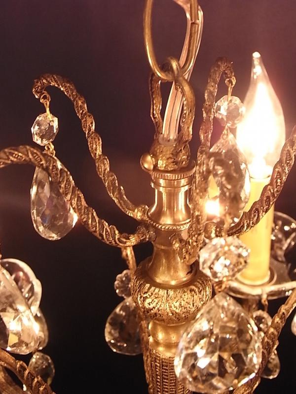 スペイン製真鍮シャンデリア（クリスタルガラスビーズシャンデリア）インテリア照明　LCH 1185（4）
