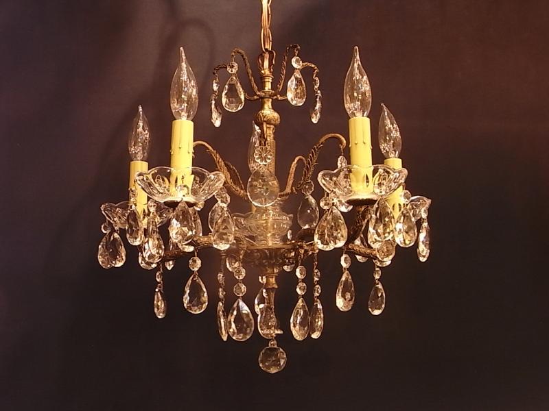 スペイン製真鍮シャンデリア（クリスタルガラスビーズシャンデリア）インテリア照明　LCH 1185（7）