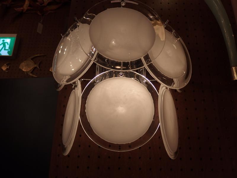 イタリアムラノガラスランプ ディスクシャンデリア NEH 0010/Bianco(6)