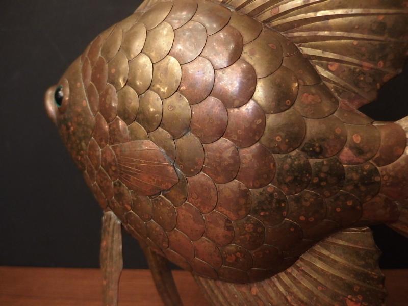 真鍮製金魚のオブジェ。作家物　USM 1477（5）