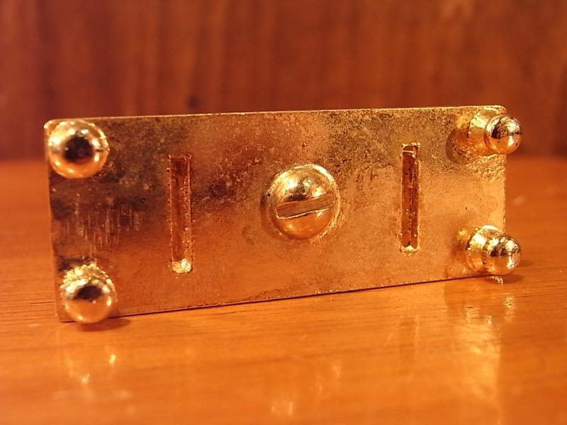 イタリア製真鍮テーブルクロック置物、ミニチュア置き時計、ドールハウス小物、テラリウムインテリア　LCM 6226（5）