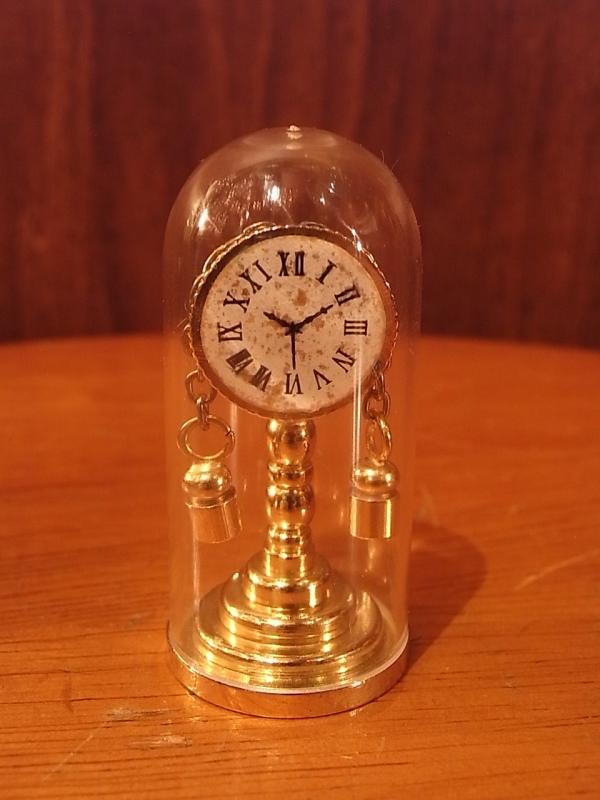 Italian mini brass table clock