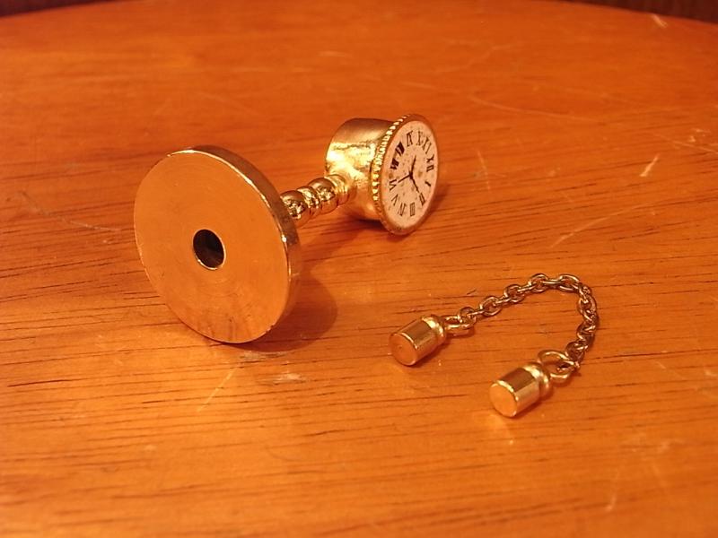 イタリア製真鍮テーブルクロック置物、ミニチュア置き時計、ドールハウス小物、テラリウムインテリア　LCM 6227（6）