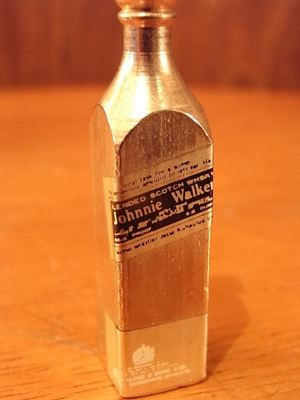 イタリア製真鍮スコッチウイスキー置物、ミニチュアジョニーウォーカー酒瓶、ドールハウス小物、テラリウムオブジェ　LCM 6259（6）