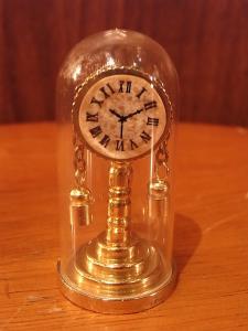 Italian mini brass table clock