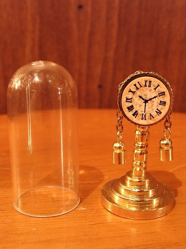 イタリア製真鍮テーブルクロック置物、ミニチュア置き時計、ドールハウス小物、テラリウムインテリア　LCM 6262（2）