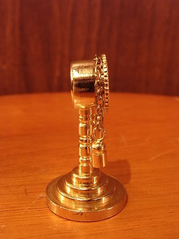 イタリア製真鍮テーブルクロック置物、ミニチュア置き時計、ドールハウス小物、テラリウムインテリア　LCM 6262（4）