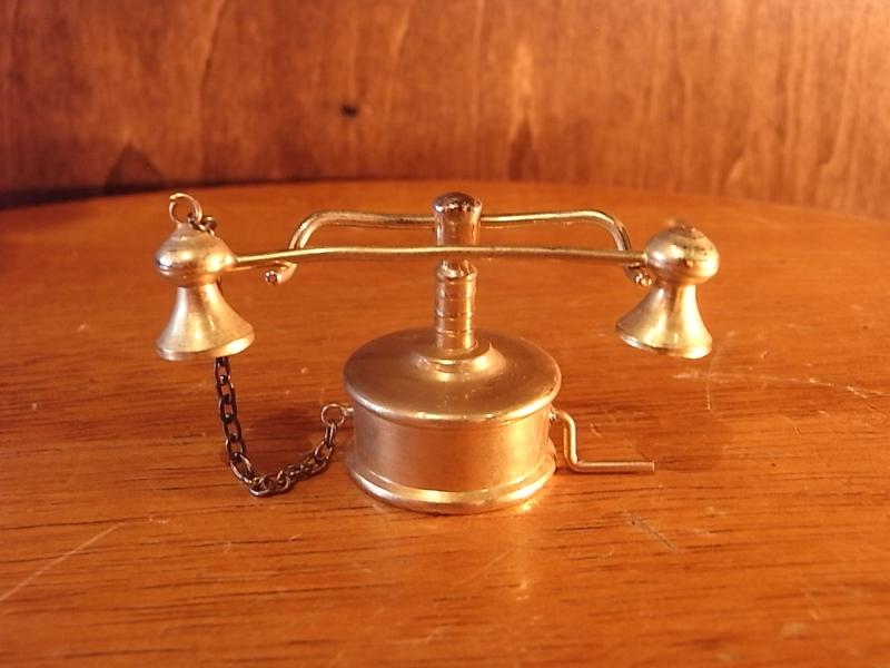 Italian mini brass telephone