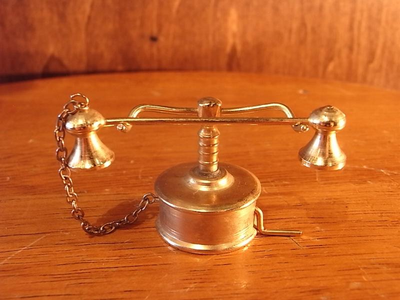 Italian mini brass telephone