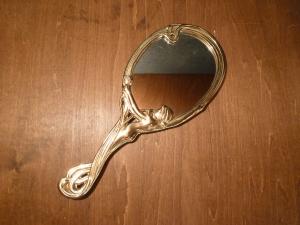 Brass hand mirror