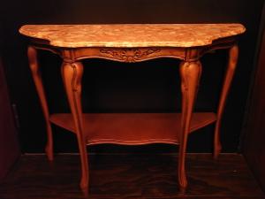 Italian wood & marble console table