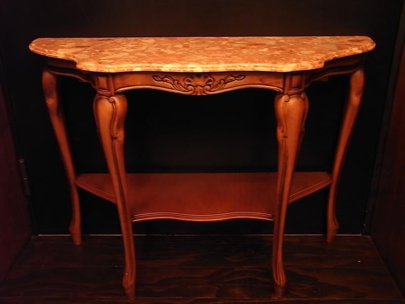 Italian wood & marble console table