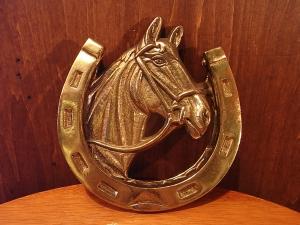 Italian brass HORSE door knocker
