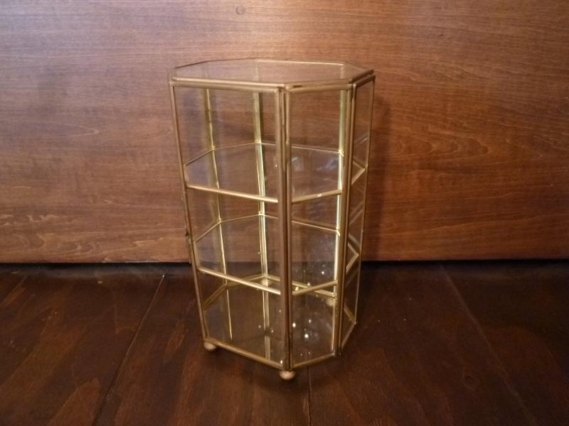 Italian glass & brass display case