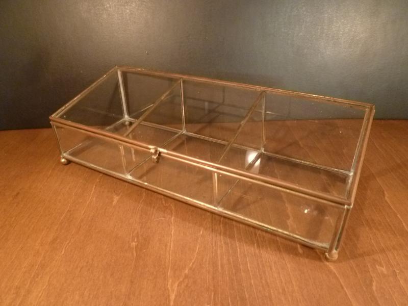 Italian glass & brass display case