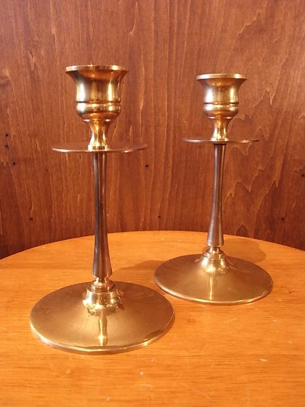 Italian brass candle holder 2P SET