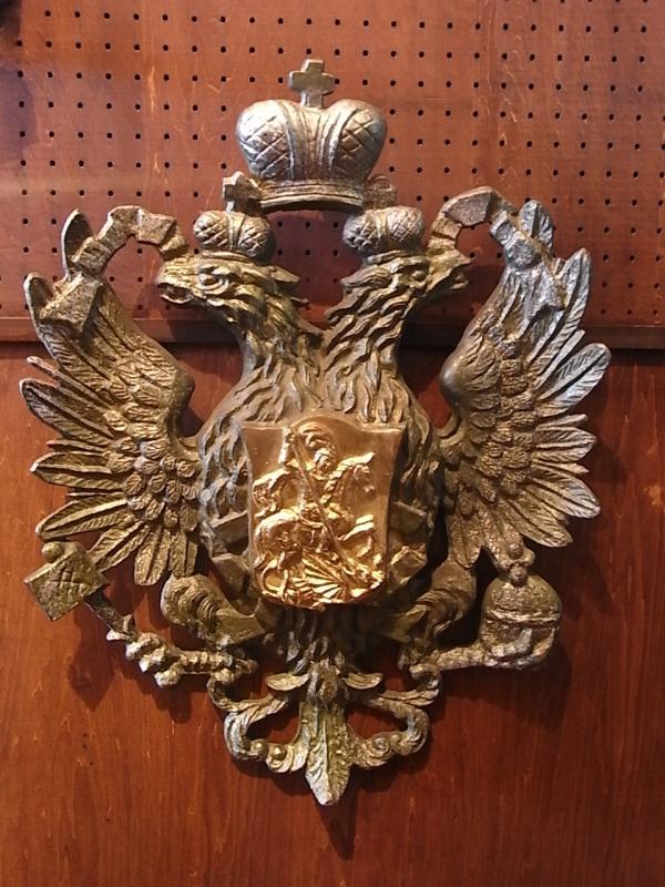 インテリアイーグル紋章のエンブレム、双頭の鷲エンブレム壁掛け、王冠 