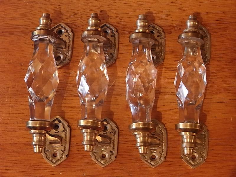 English glass & brass door handle