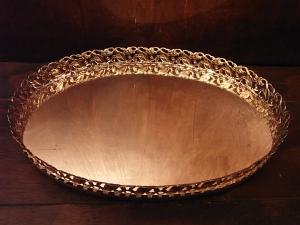 Italian oval display mirror tray