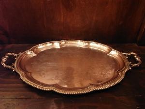 English silver oval tray