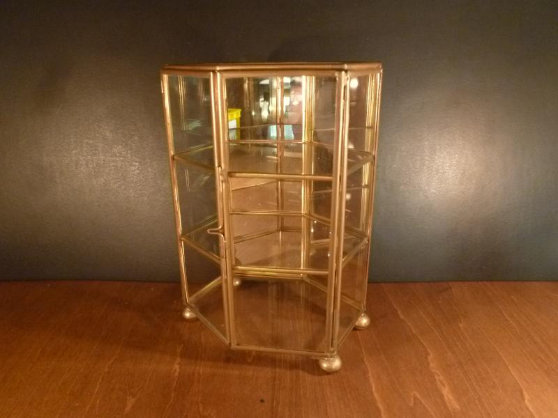 Italian glass & brass display case