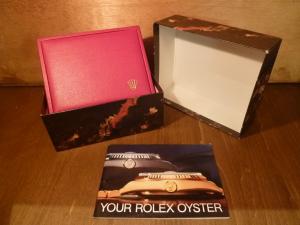 red ROLEX watch display case & box