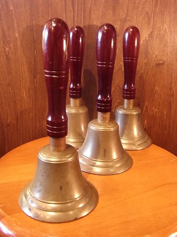Italian wood & brass hand bell