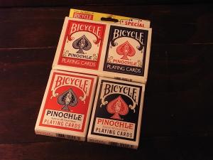 BICYCLE PINOCHLE playing cards 2DECKS & case