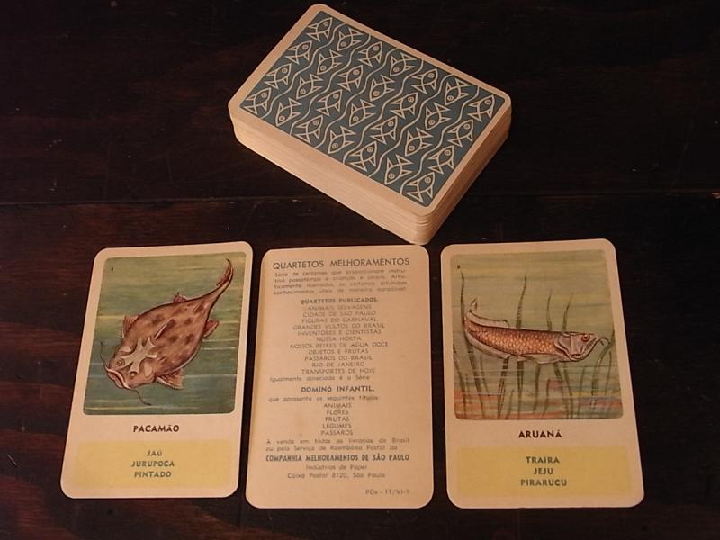 ポルトガル語魚カード、フィッシュ教材カード、お魚カード、ビンテージ絵柄カードセット　BCM 0096（4）