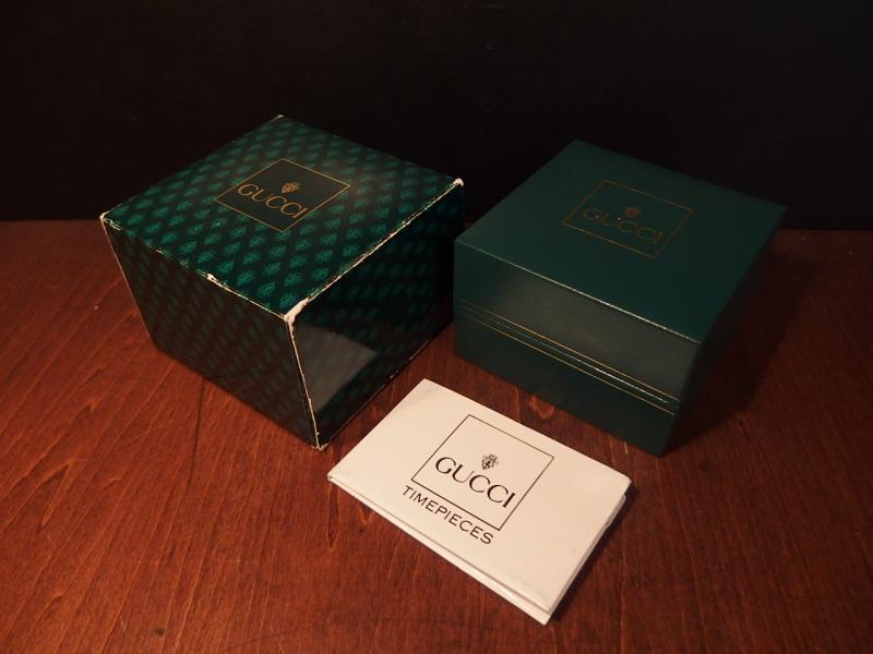 green GUCCI watch display case & box