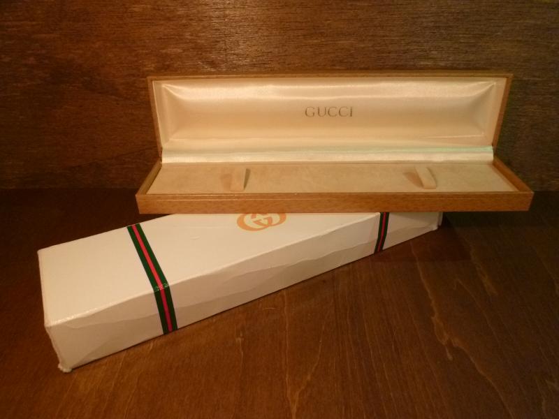 beige GUCCI watch display case & box