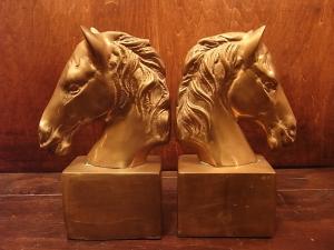 Italian brass horse bookends